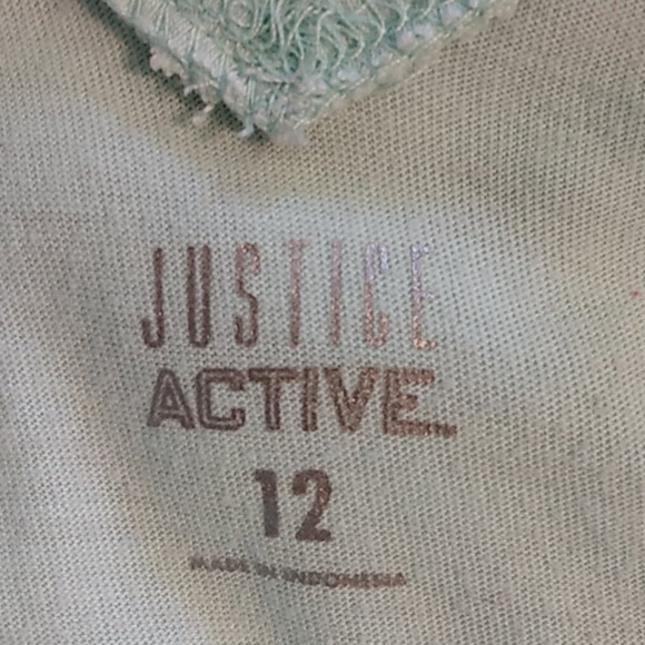 Justice Girls active shirt, mint green SS size 12 - Picture 3 of 5